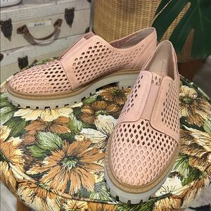 Vince Camuto Blush Pink Perforated Loafers